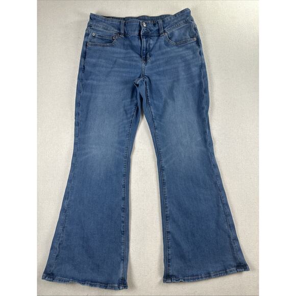 American Eagle Jeans Womens 12 Short AE Hipster Low Rise Boot Flare Stretch - Picture 2 of 14